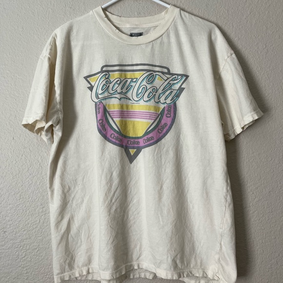 Coca Cola American Eagle T Shirt Distressed Collar Vintage Look Size S Unisex - Picture 1 of 5